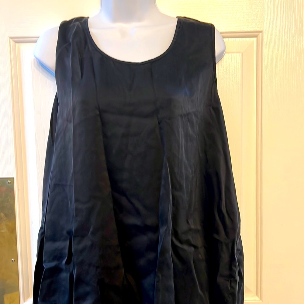 lunya Black Satin Sleep Tank
